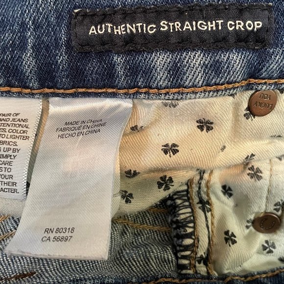 Lucky Brand Authentic Straight Crop Blue Jeans Size 10/30 Pockets - Picture 6 of 14